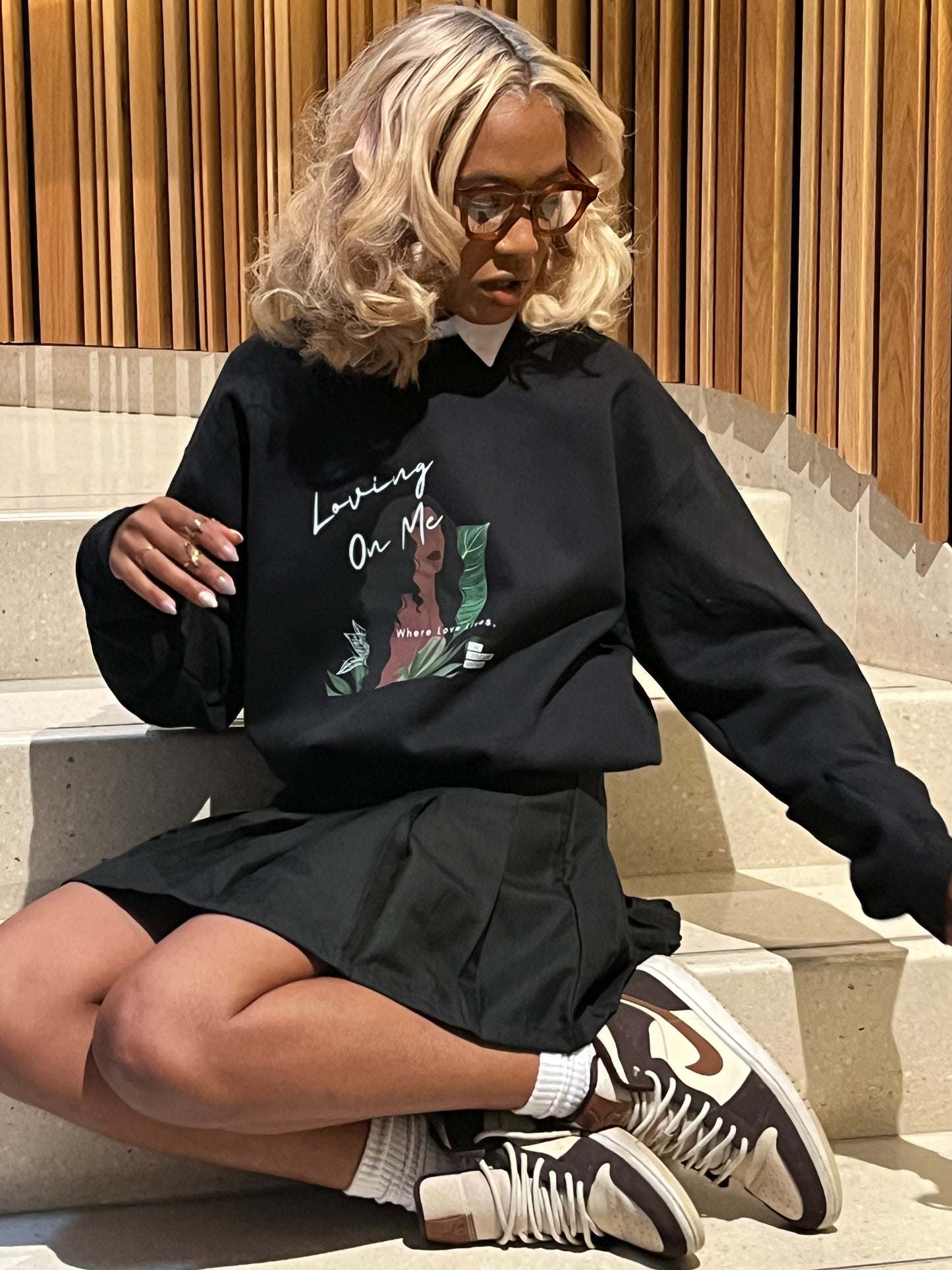Loving On Me - Black Crewneck Sweatshirt