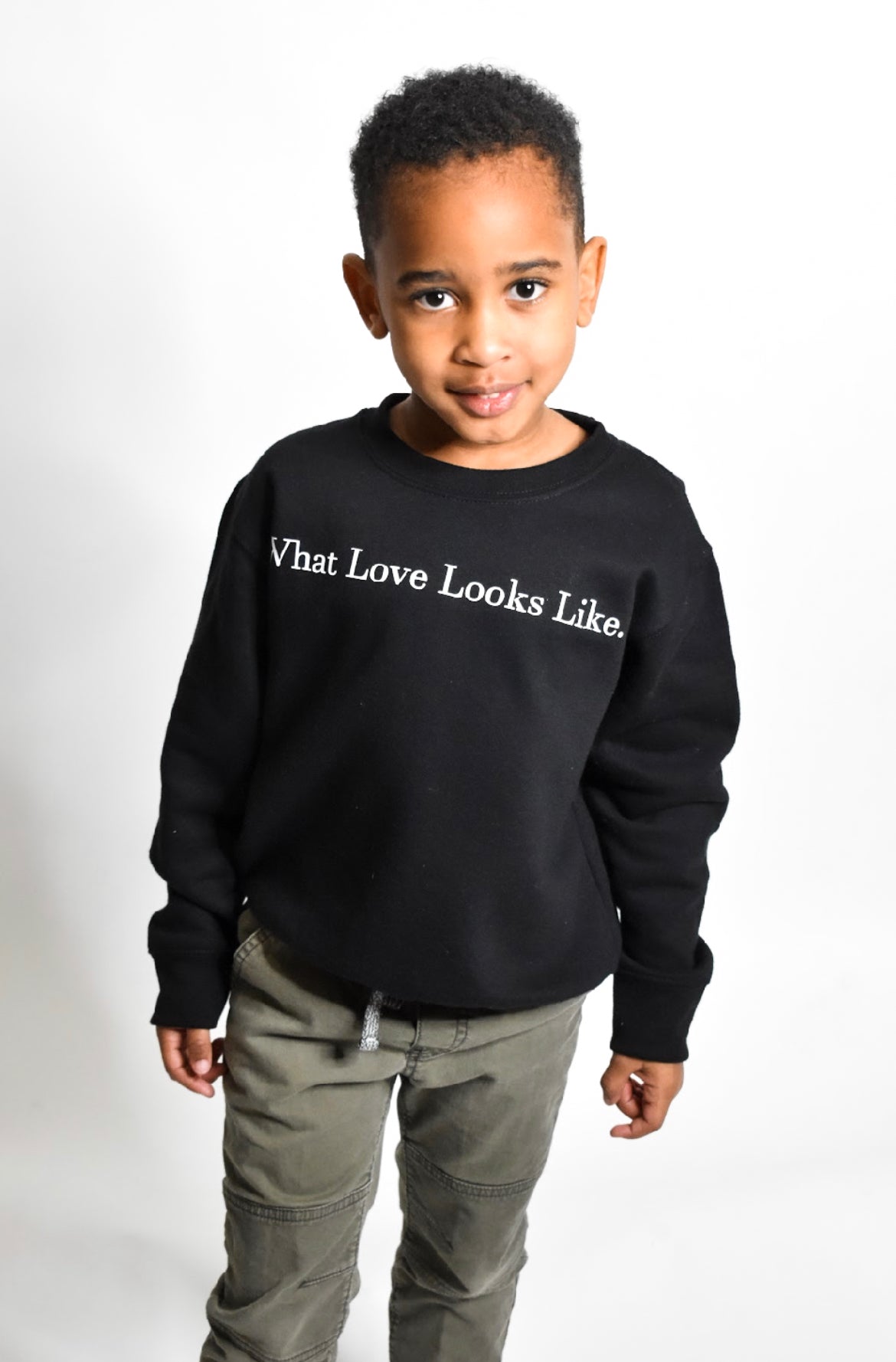 Kids Love Crewneck - White/ Black