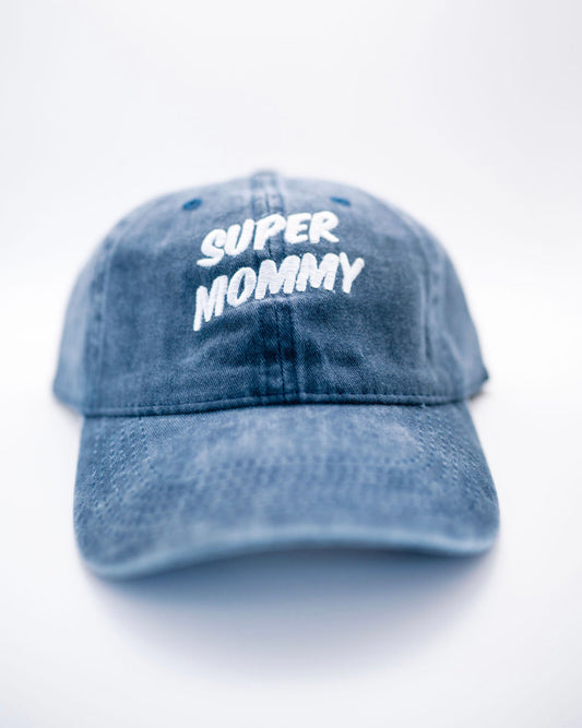 Super Mommy Hat - Blue Adult Size