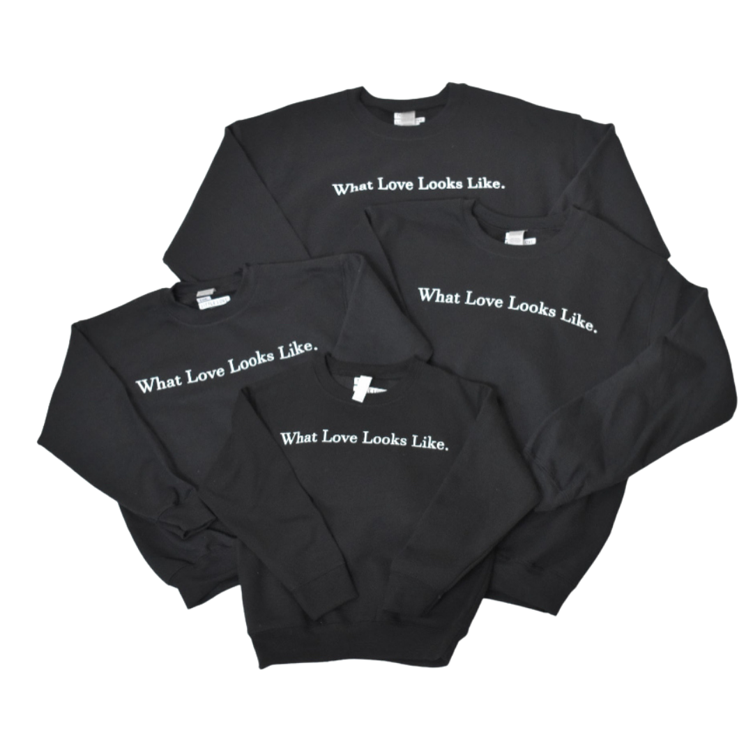 Kids Love Crewneck - White/ Black