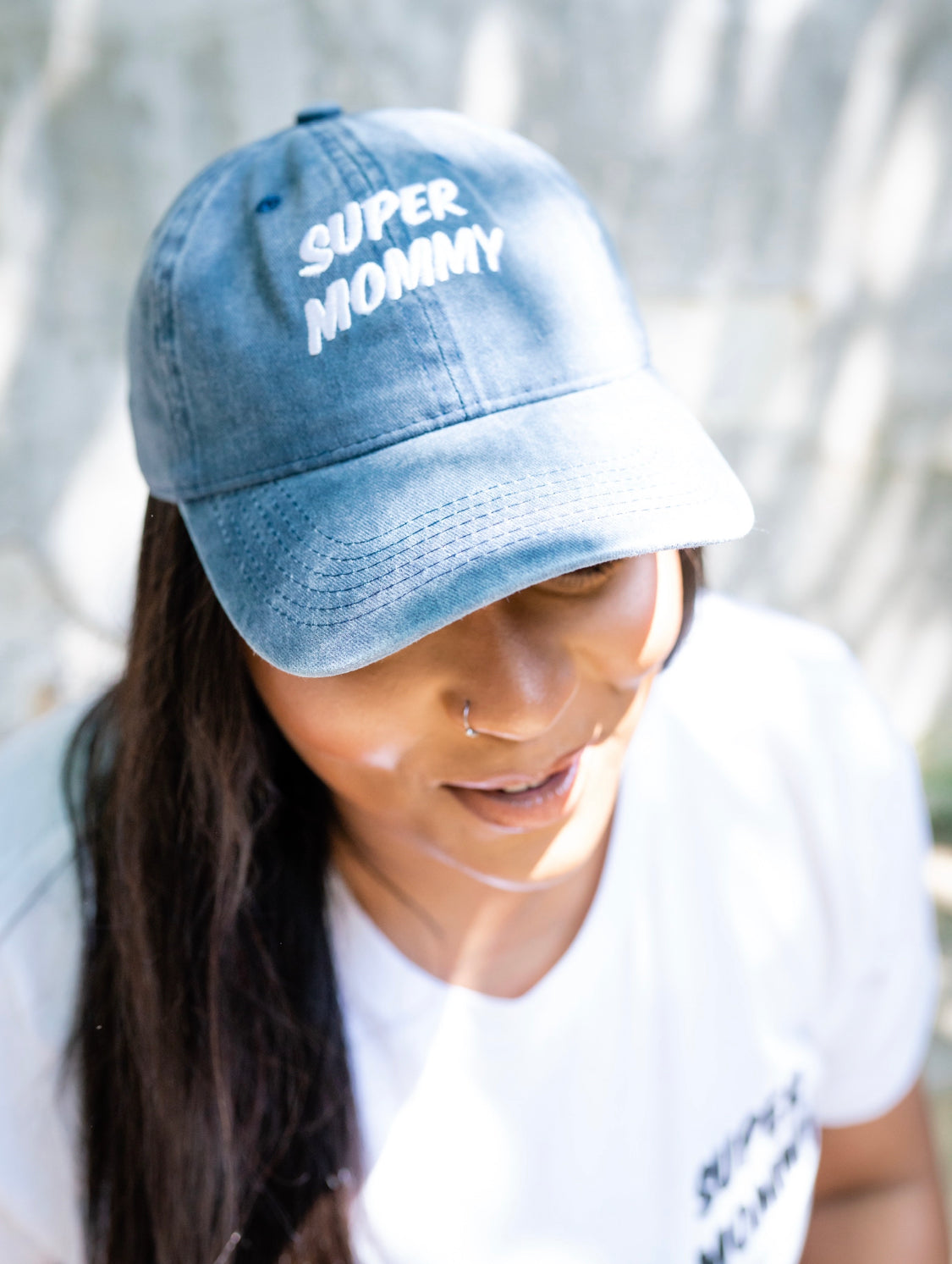 Super Mommy Hat - Blue Adult Size