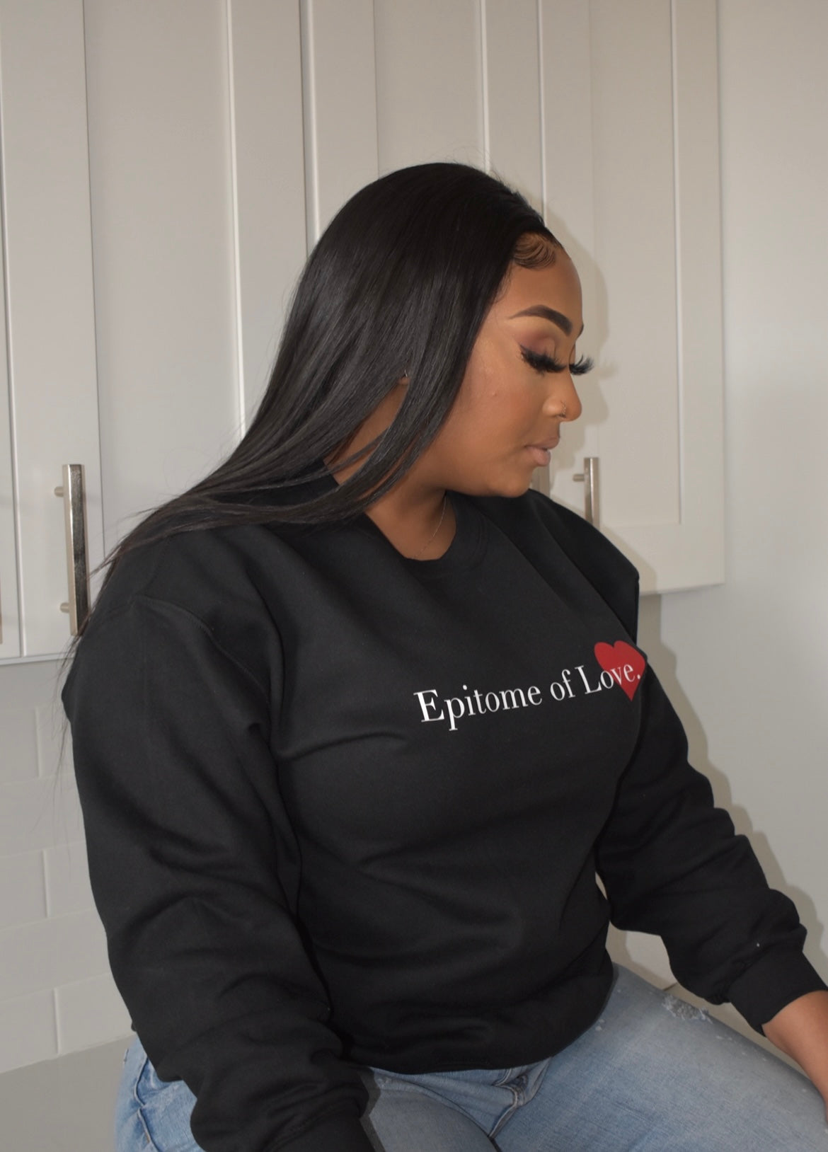 Epitome of Love - Black Crewneck Sweatshirt